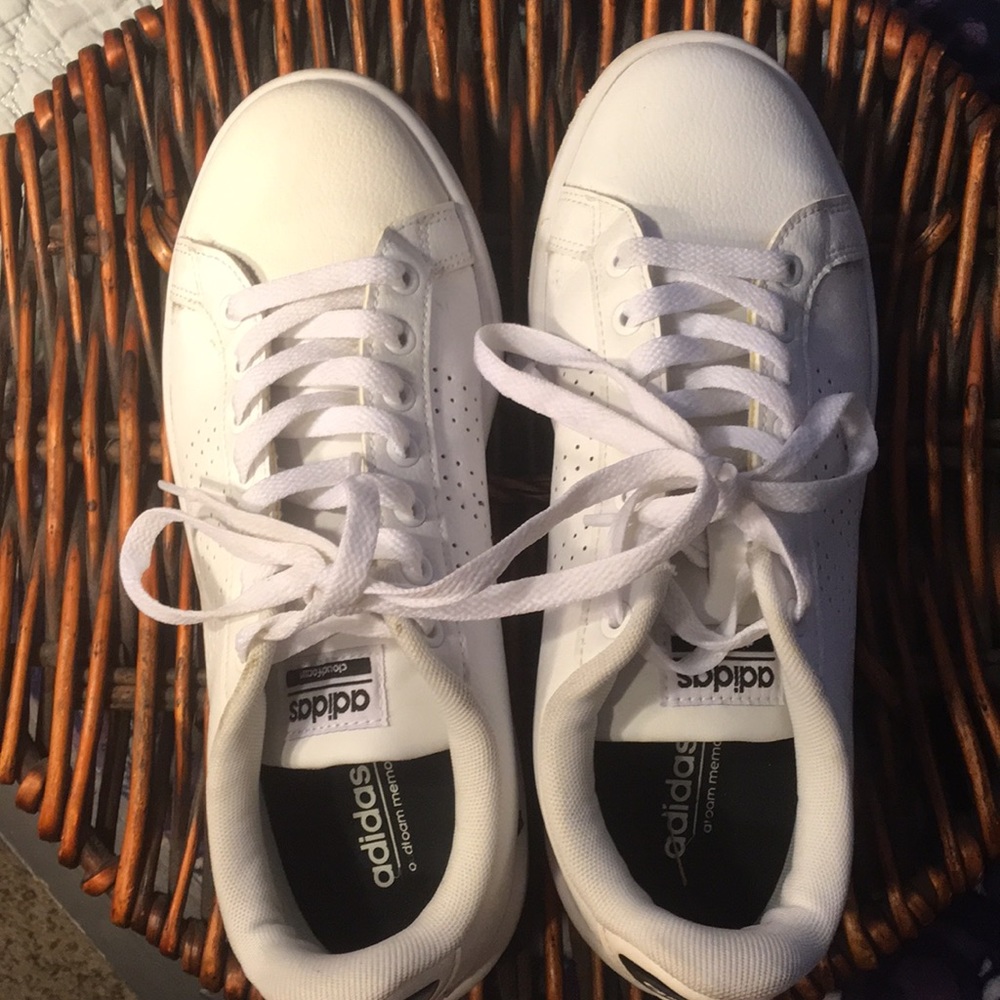 adidas cloudfoam advantage white shoes